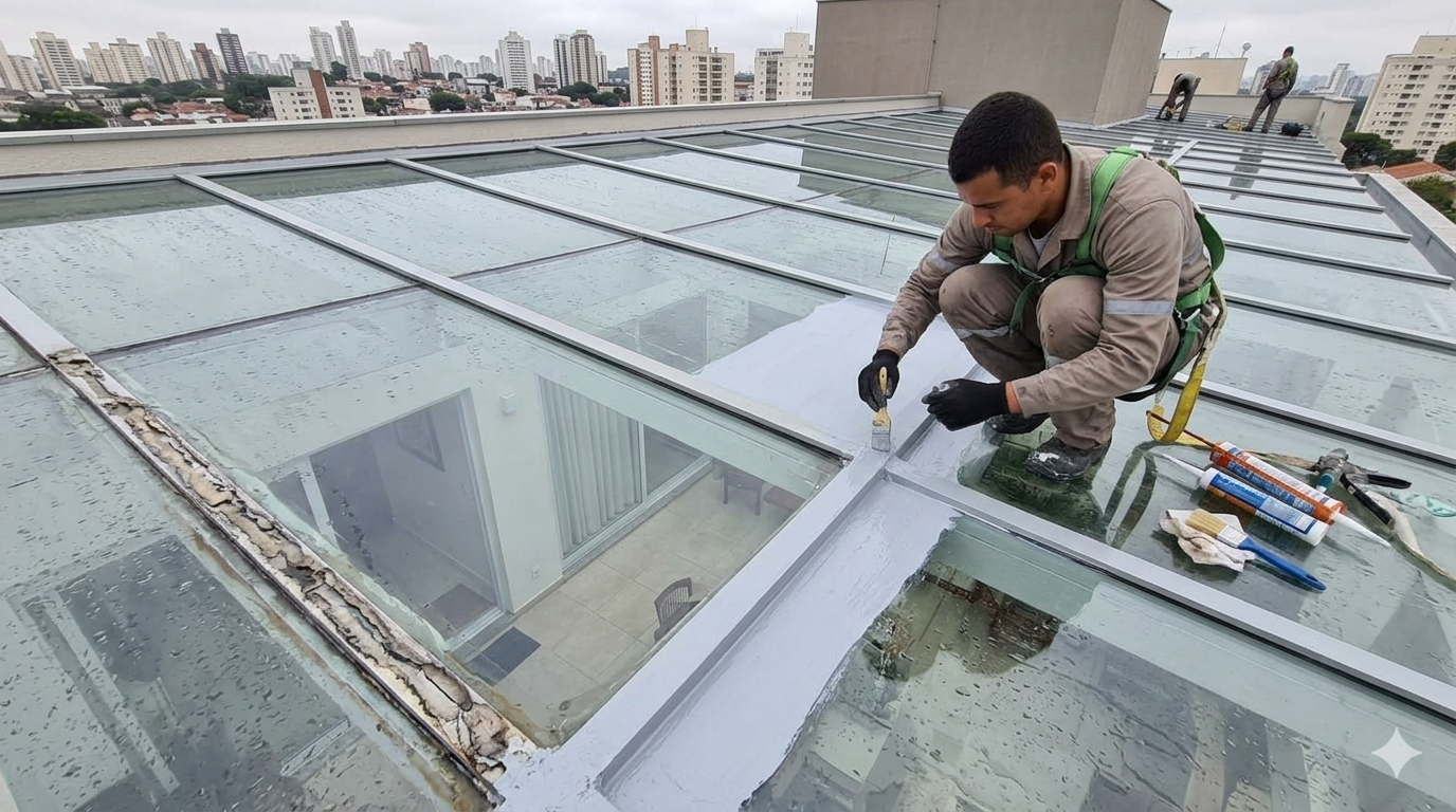 Limpeza e manutenção de cobertura de vidro